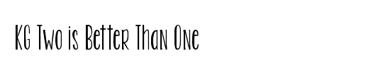 KG Two is Better Than One