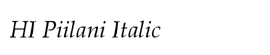 HI Piilani Italic