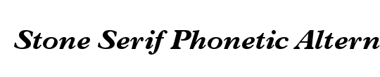 Stone Serif PhoneticAlternate